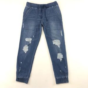 BELLA Dahl tencel denim distressed joggers Small EUC